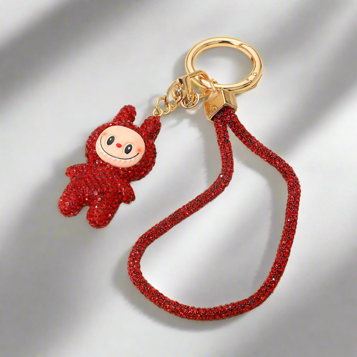 Cute Sparkling Doll Rhinestone Phone Strap Keychain Charm