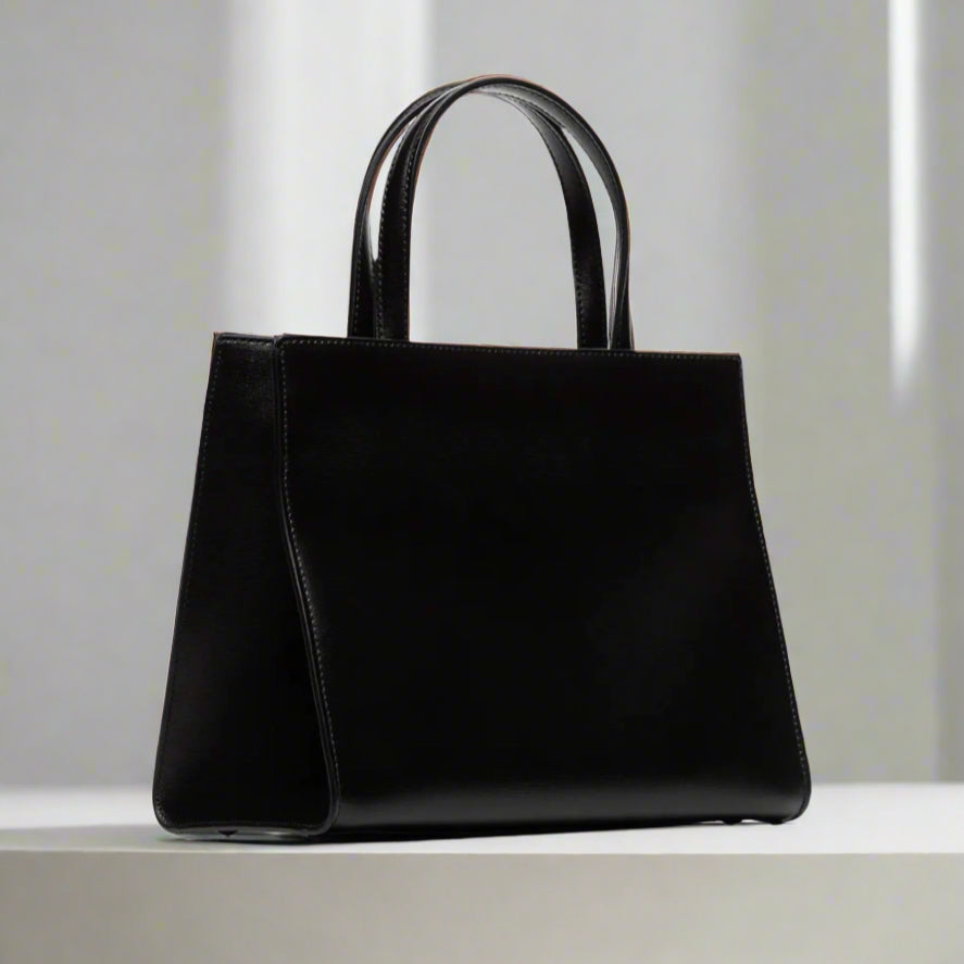 Salvatore Ferragamo Black Luxury Leather Tote Handbag Elegant