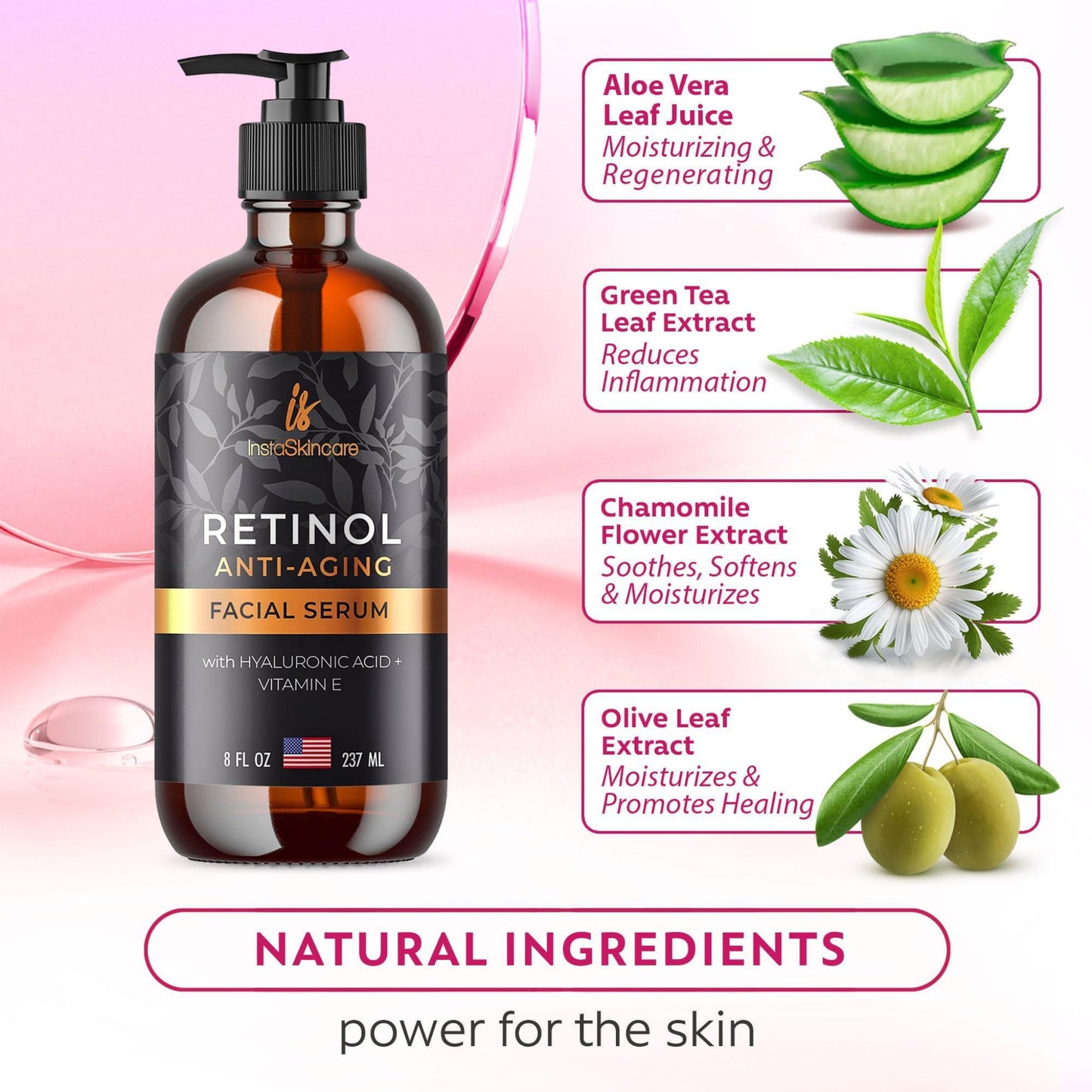 Anti-Aging Retinol Serum – Fine Lines, Acne Scars & Dark Spots