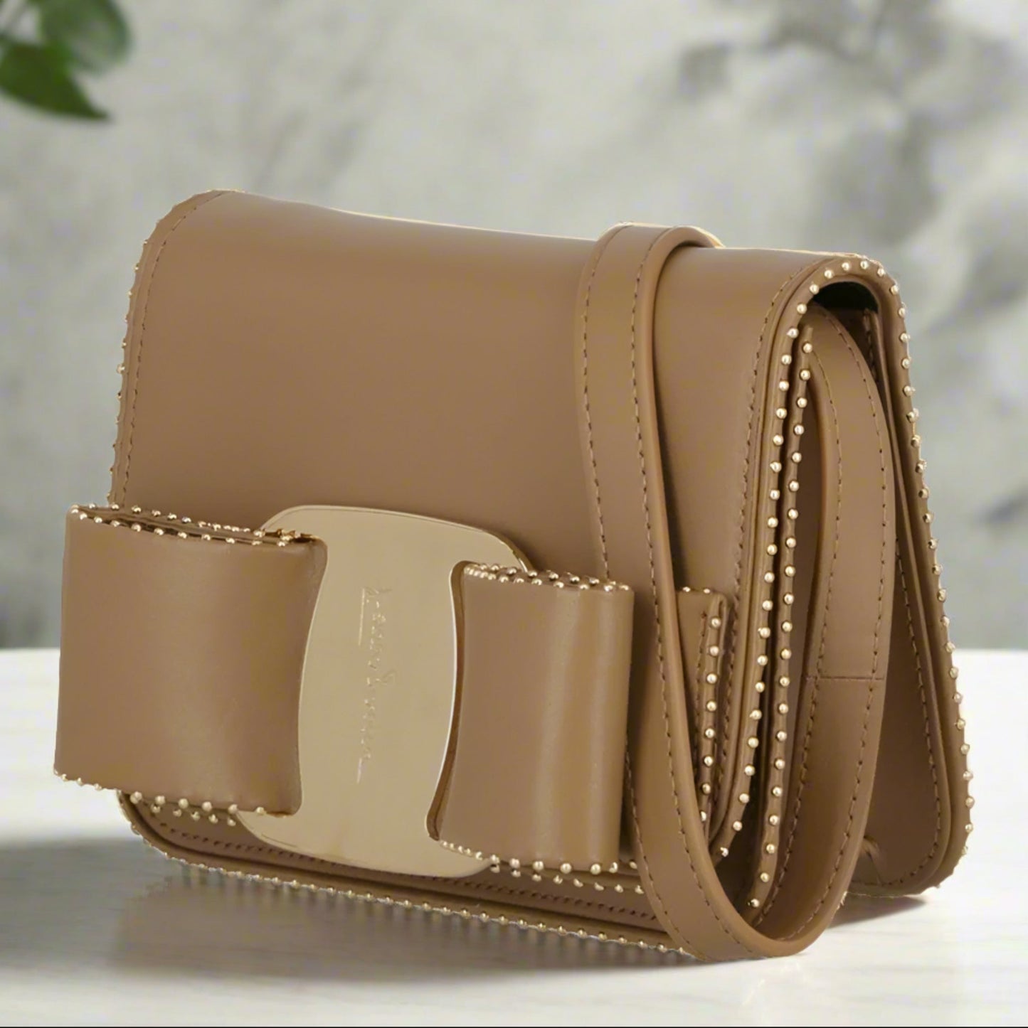 Mini Vara Bow Crossbody Bag in Luxury Calfskin Leather