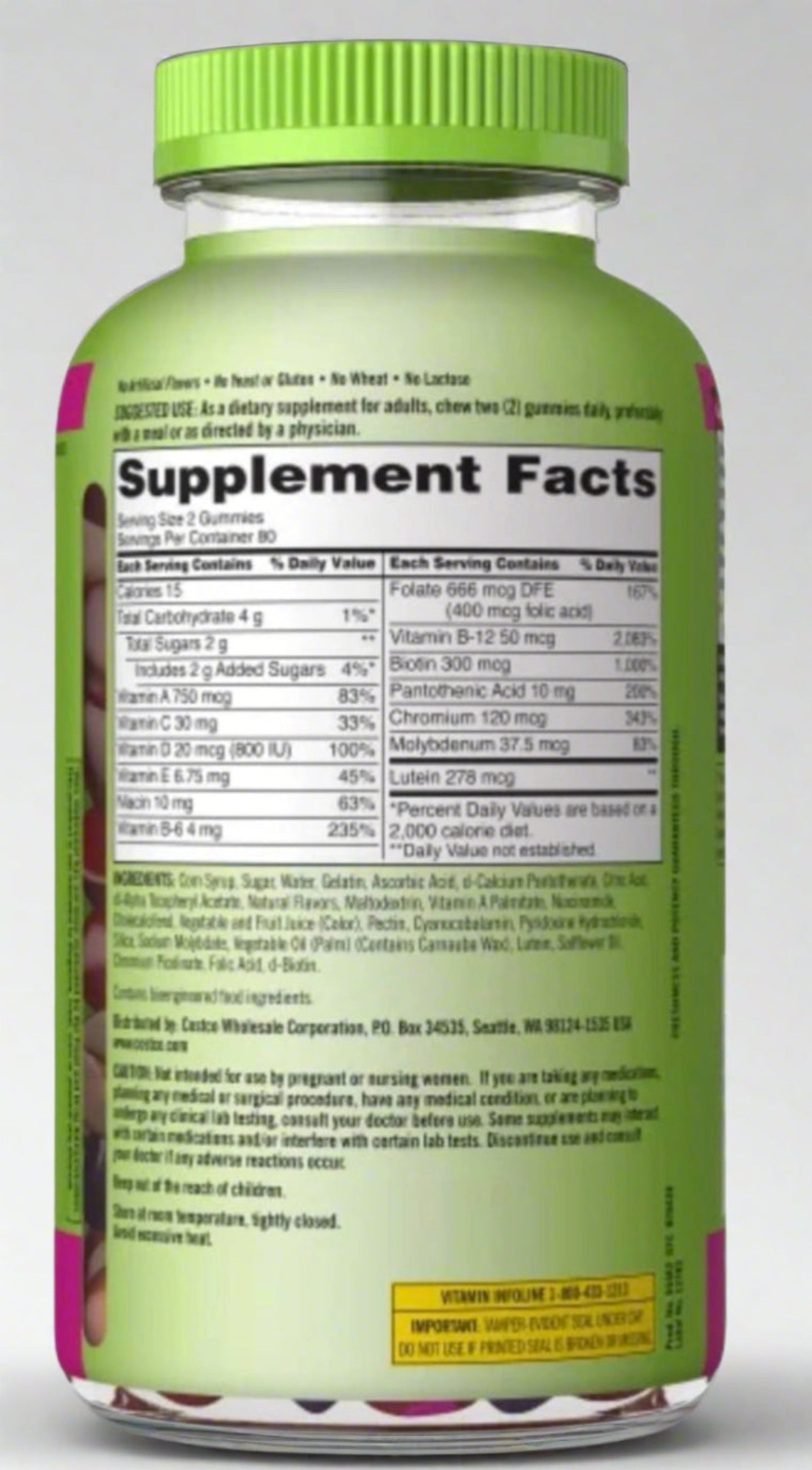 Kirkland Adult Multivitamin Gummies – 160 Ct – Immune & Bone Support