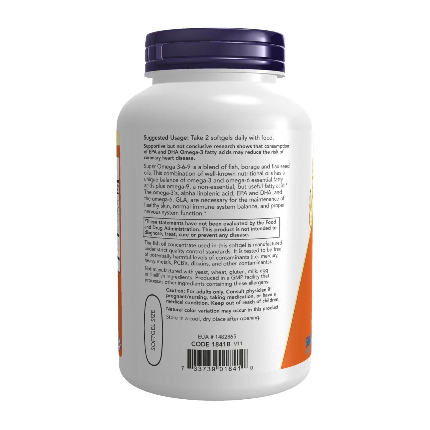 NOW Foods Super Omega 3-6-9 Softgels 1200 mg – Heart, Brain & Skin (180 Count)