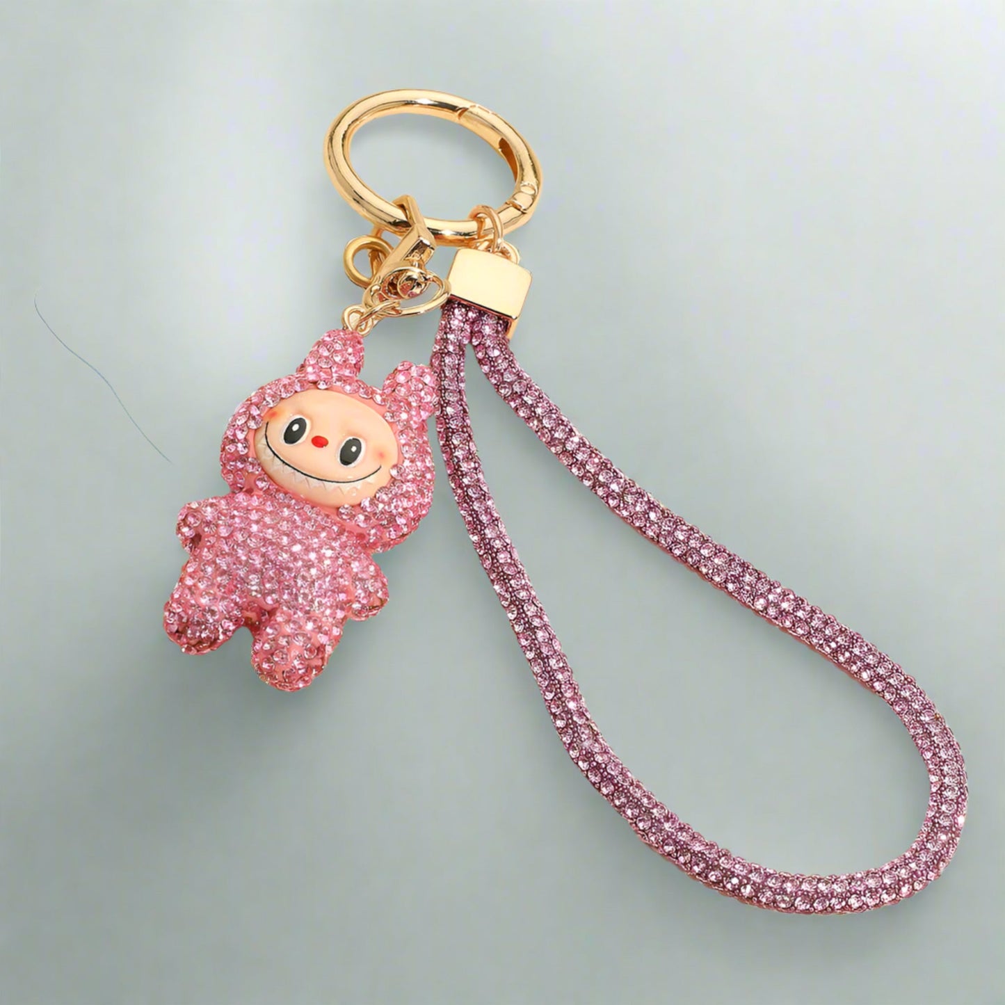 Cute Sparkling Doll Rhinestone Phone Strap Keychain Charm