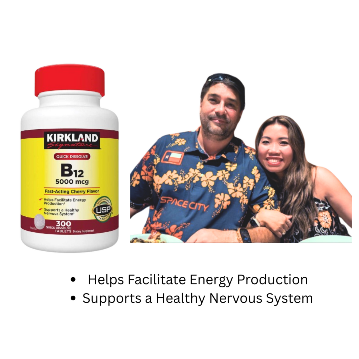 Kirkland B-12 5000 mcg – 300 Quick Dissolve – USP Verified