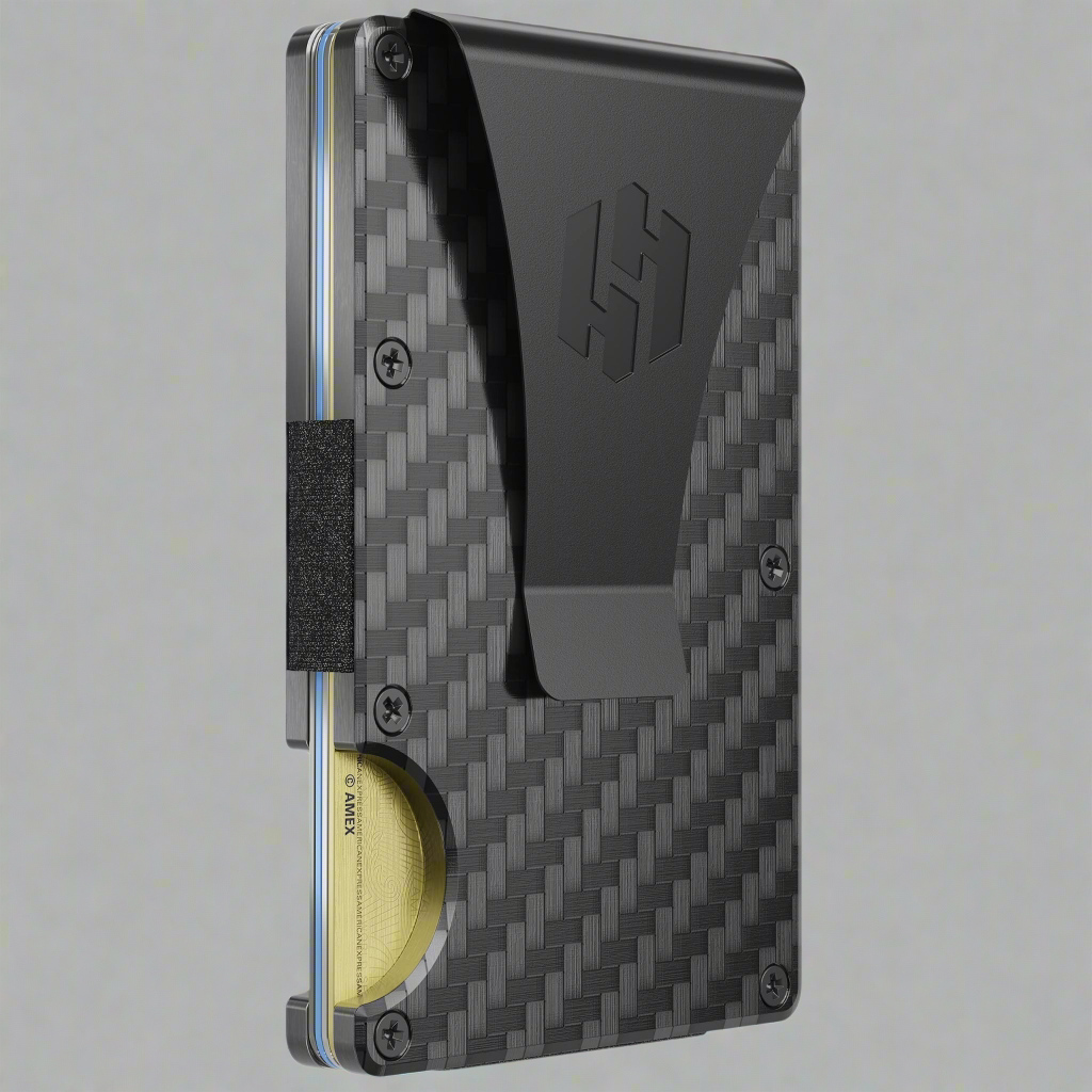 Hayvenhurst Slim Carbon Fiber RFID Wallet for Men with Money Clip