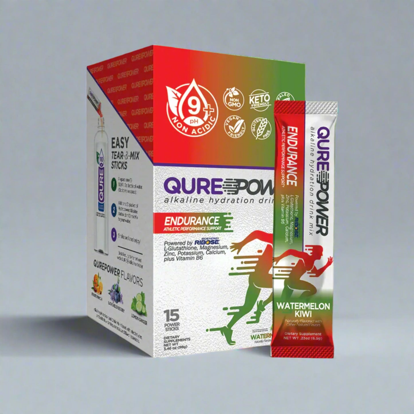 QURE Alkaline Water Enhancer – Energy & Recovery Support – 15 Ct