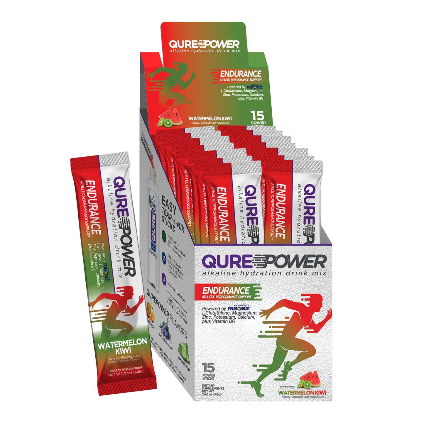QURE Alkaline Water Enhancer – Energy & Recovery Support – 15 Ct