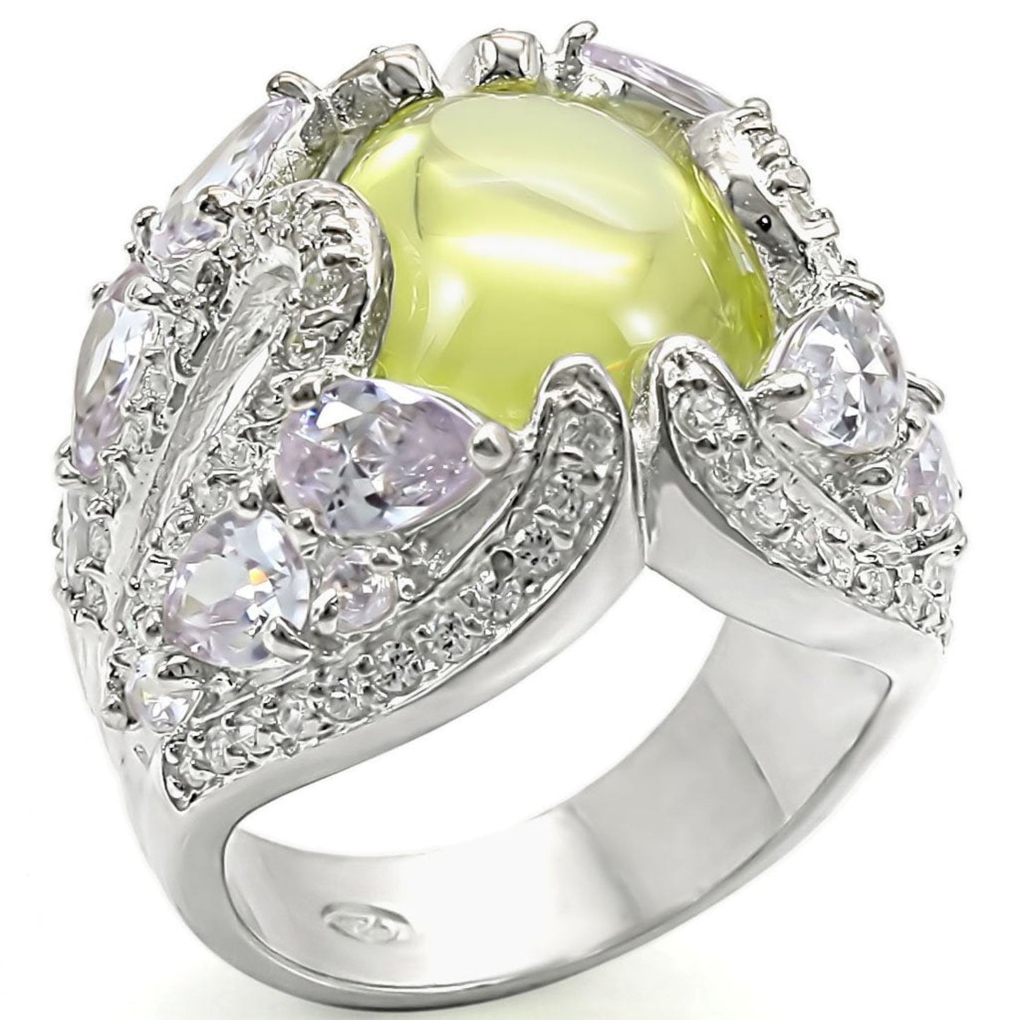 High-Polished 925 Sterling Silver Ring with AAA Grade CZ in