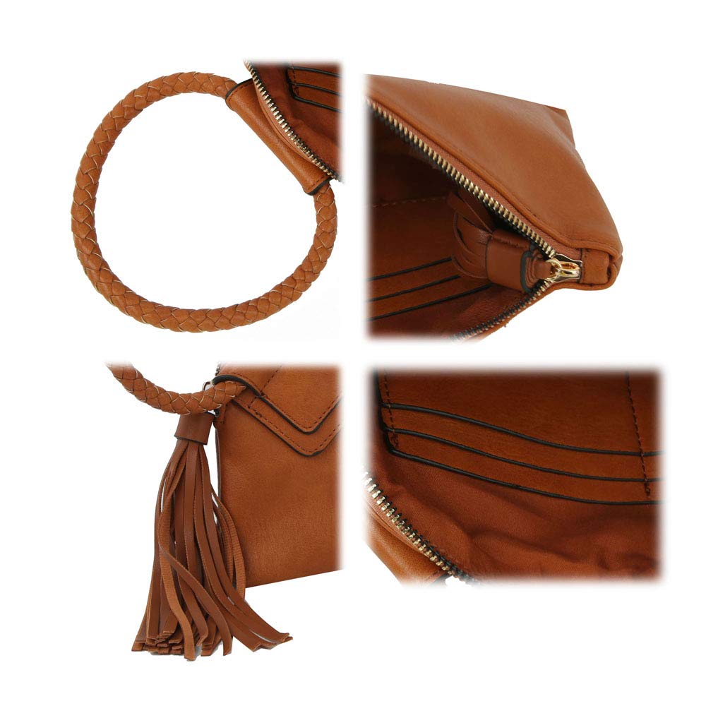 Leather Clutch Wristlet – Tan | Handbag Republic