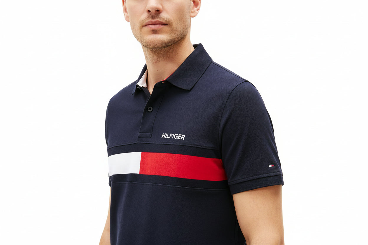 Tommy Hilfiger Men's Classic Cotton Pique Flag Polo Shirt