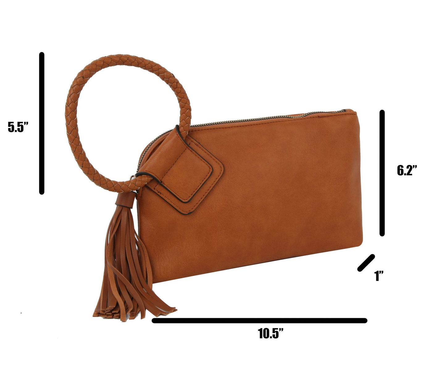Leather Clutch Wristlet – Tan | Handbag Republic