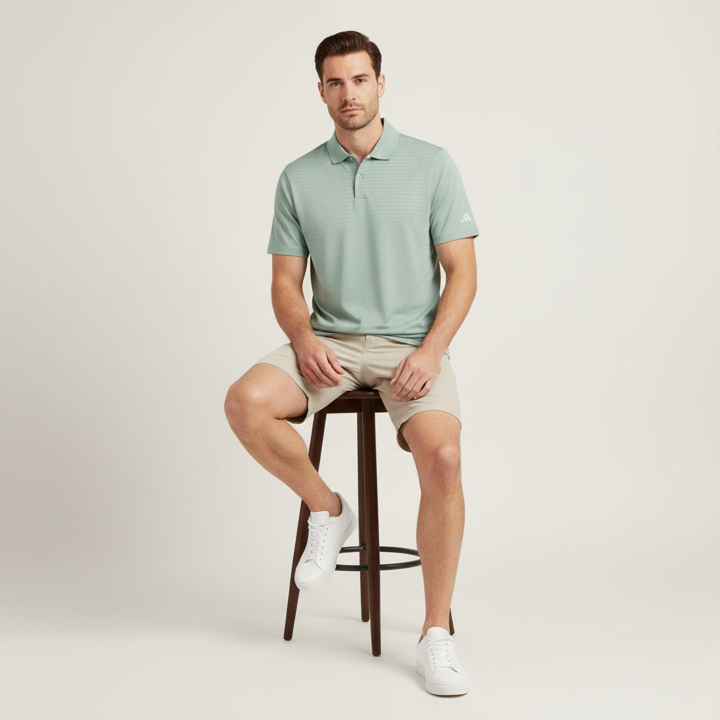 adidas Ultimate365 Tour Seamless Golf Polo Shirt in Silver Green