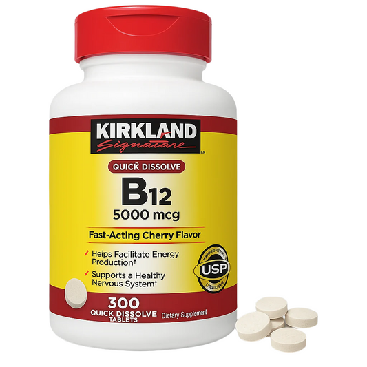 Kirkland B-12 5000 mcg – 300 viên ngậm tan nhanh – Được USP chứng nhận