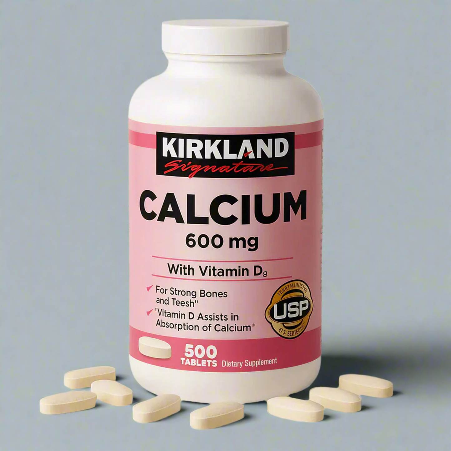 Kirkland Calcium & Vitamin D3 – 500 Tablets – Bone Health Support