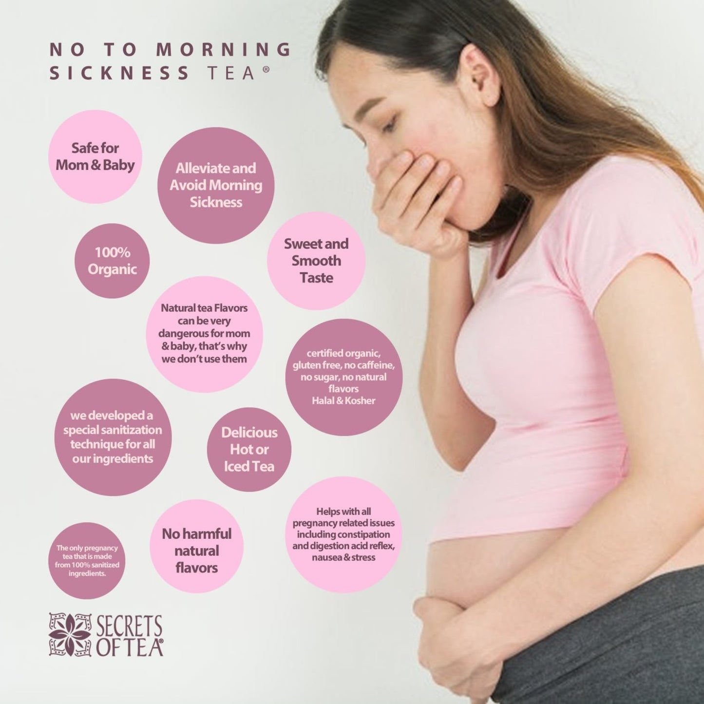 Trà Giảm Buồn Nôn Khi Mang Thai – Hữu Cơ, Thuần Chay & An Toàn Cho Bà Bầu – No To Morning Sickness