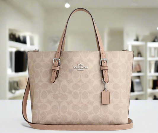 Coach Mollie Tote Bag 25 in Signature Canvas – Beige
