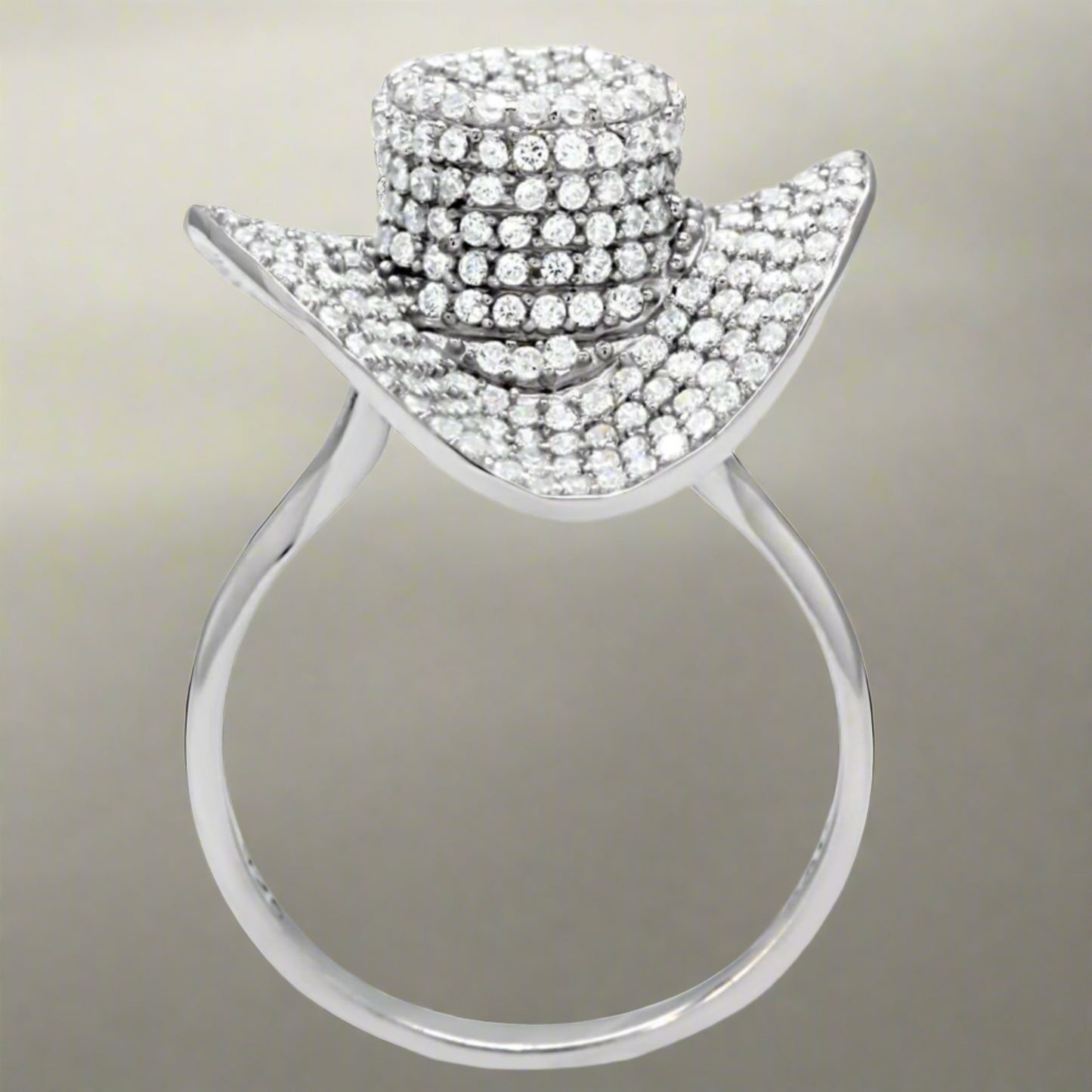 Rhodium 925 Sterling Silver Ring with AAA Grade CZ  in Clear