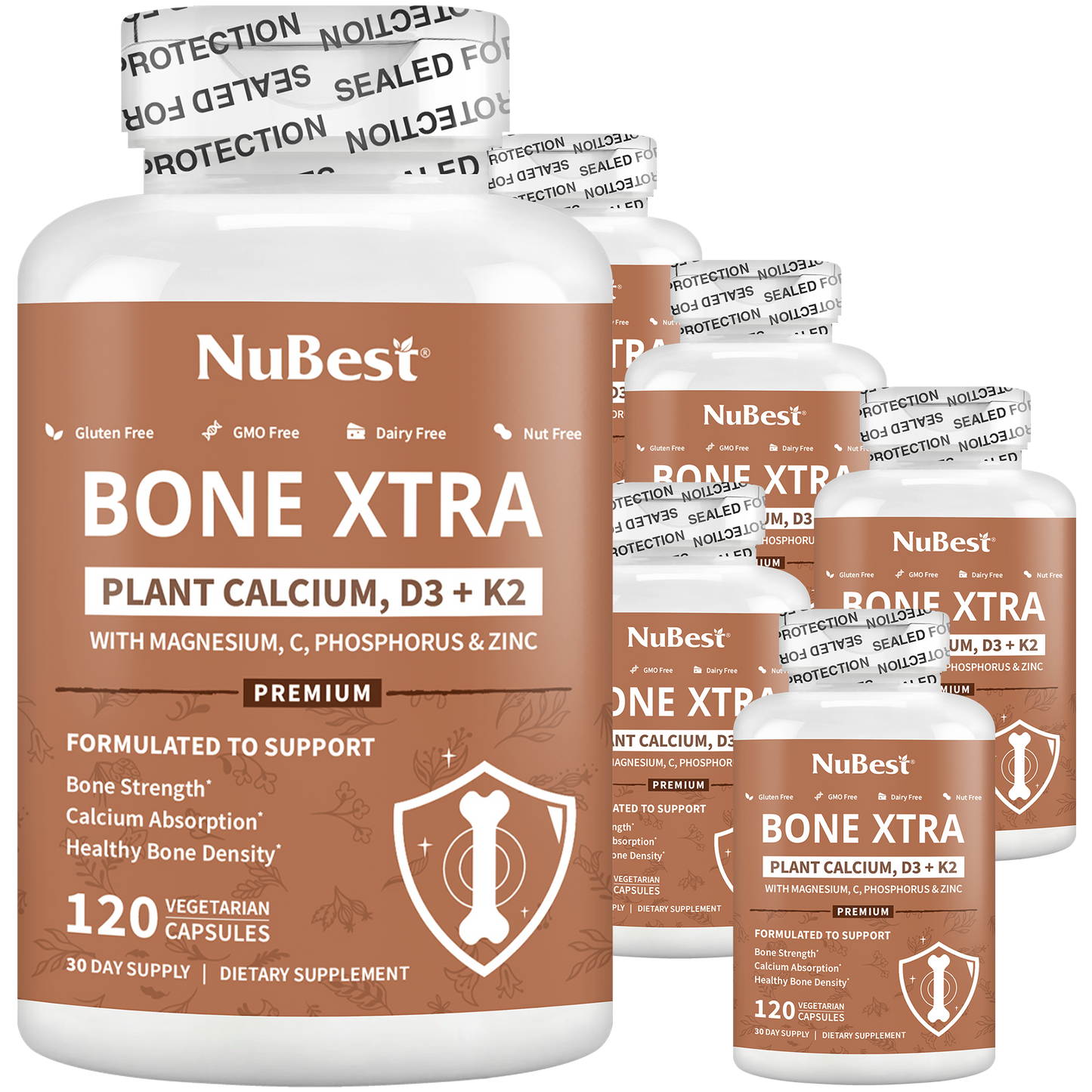 Bone Strength Supplement – 120 Capsules – Teens & Adults Support