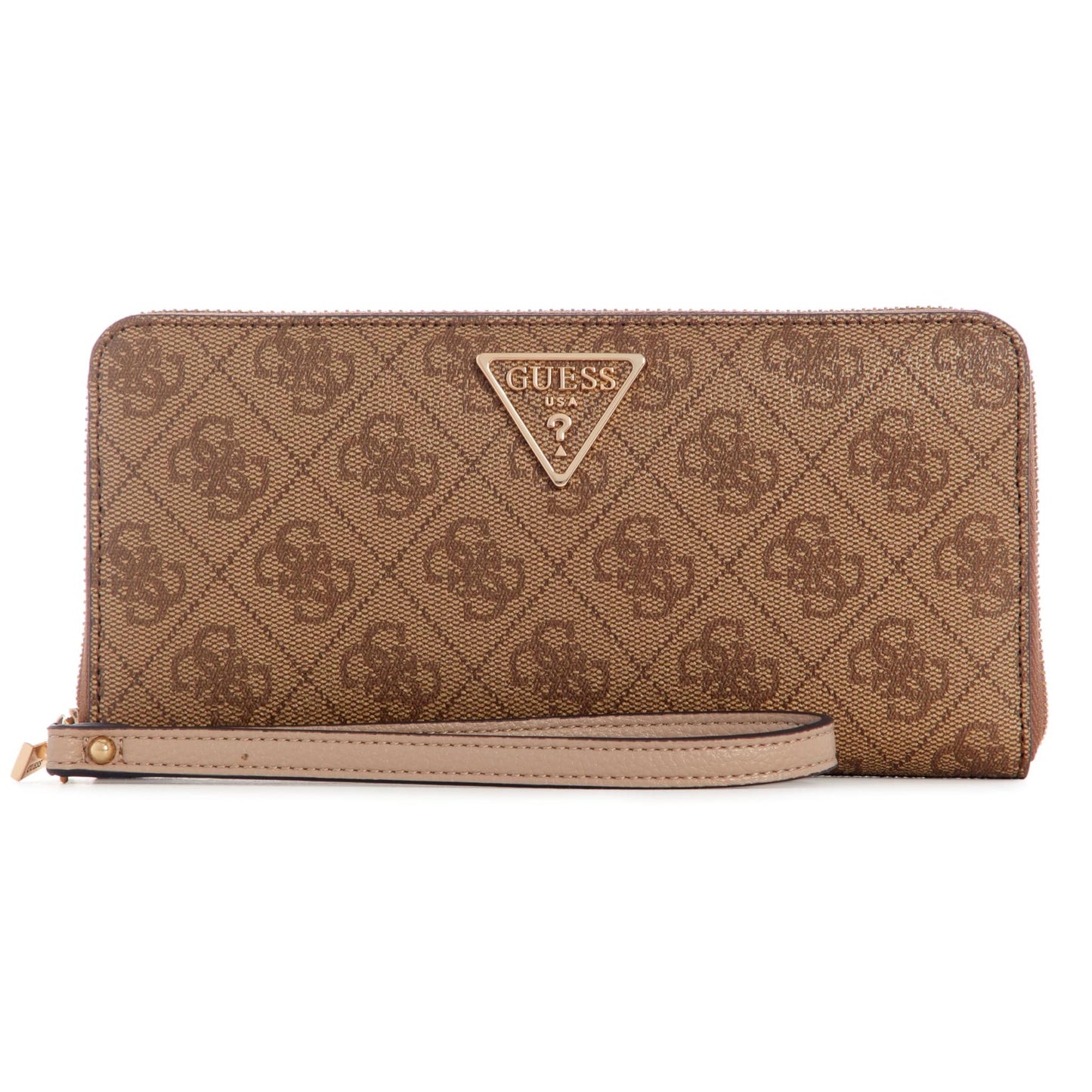 GUESS Laurel Large Zip Around Wallet, Latte Logo