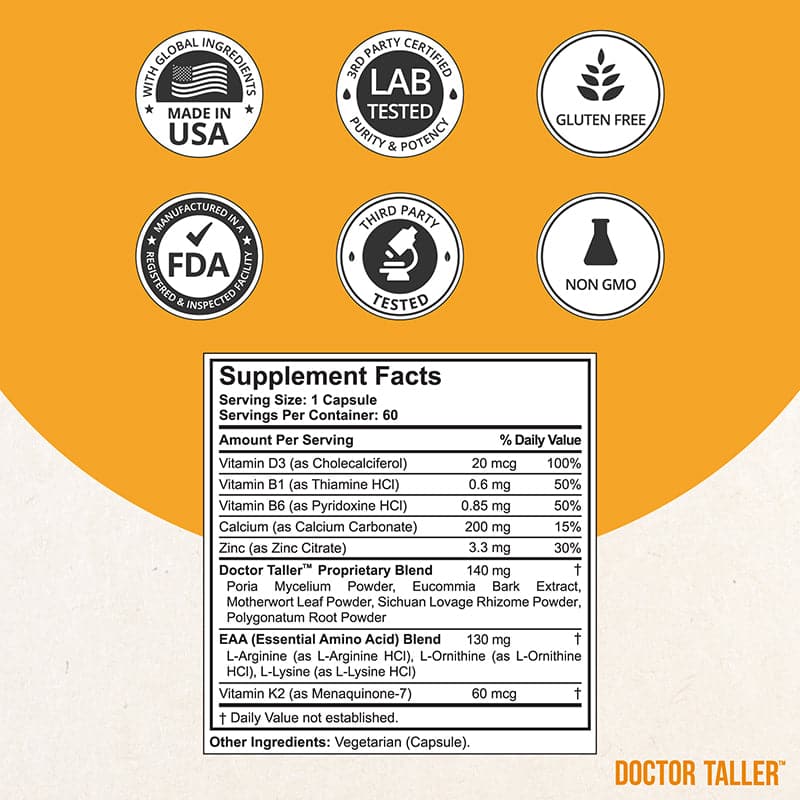 Doctor Taller – Height & Bone Health Supplement – Ages 8+ and Teens