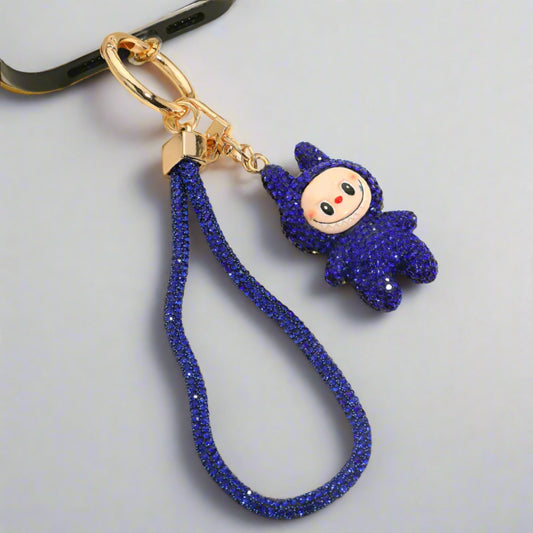 Cute Sparkling Doll Rhinestone Phone Strap Keychain Charm