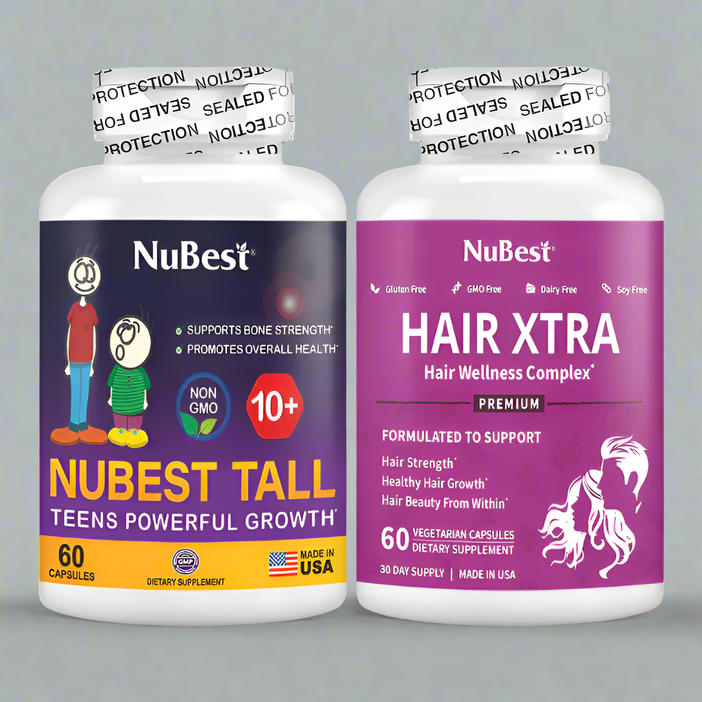 NuBest 10+ & Hair Duo – Growth Support for Kids & Hair Care for Adults (2 bottles/pack)