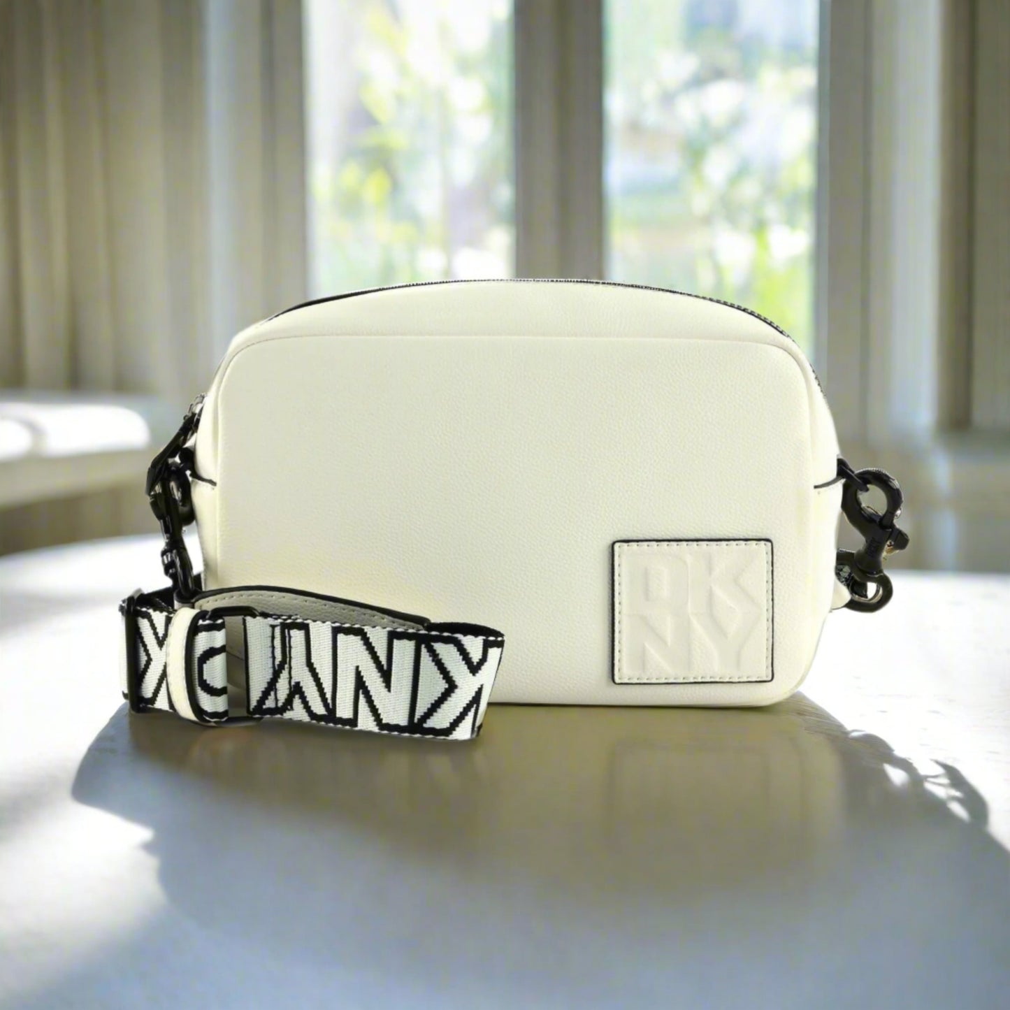 DKNY Kenza Camera Crossbody, Optic White/Black
